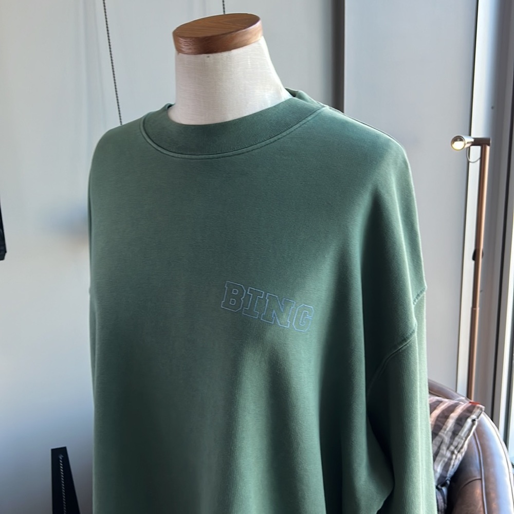 New ANINE BING Cody Printed Oversized French Terry Sweatshirt Size Medium - Picture 3 of 8
